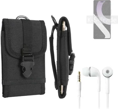 Produktbild von K-S-Trade Holster Schutz Hülle kompatibel mit Xiaomi Civi 2 Gürteltasche Handy Hülle Tasche outdoor Seitentasche schwarz 1x + Kopfhörer
