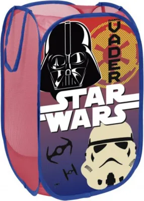 A Star Wars themed pop-up laundry basket or toy bin with Darth Vader and Stormtrooper imagery.