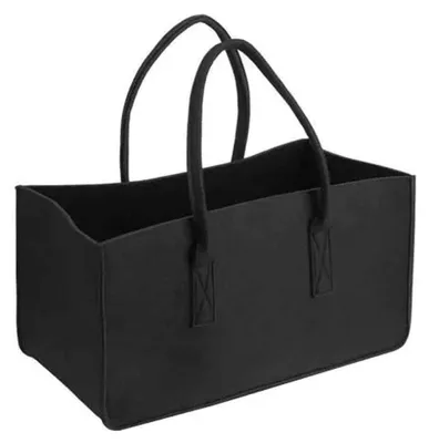 Produktbild von Kaminholz Tasche Filz 50x25x25 cm Holzträger Zeitschriftenkorb Tragegriffe