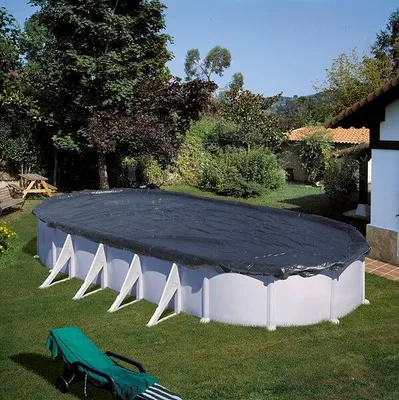 Image de Bâche hivernage tendeur piscine ovale - 5x3m - 120g-m2