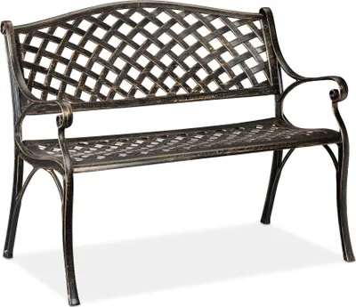 Image de Banc de jardin en métal noir et bronze