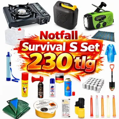 Produktbild von BLACKOUTPro Notfall Survival Kit ´230 tlg S Blackout Ausstattung Set Prepper Notfallausrüstung | Notfallrucksack| Camping & Outdoor Emergency Set