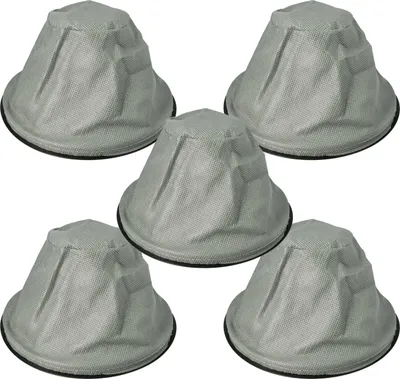 Produktbild von vhbw 5x Sackfilter Ersatz für 5900779934771 für Kaminsauger, Aschesauger - Ersatz-Filter, Abwaschbar Schwarz Grau
