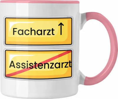 Produktbild von Trendation - Endlich Facharzt Tasse Geschenk Prüfung Bestanden Assistenzarzt Kaffee-Becher (Rosa)