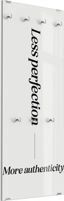 Produktbild von DEQORI Kleiderhaken aus Glas 50x125 cm 'Perfektion war gestern' Wand Garderobe Haken