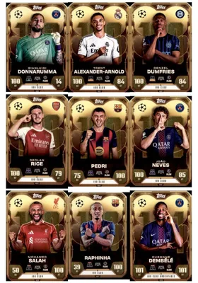 Zdjęcie produktu dla Topps – Match Attax Liga Mistrzów 2025/26 – Karty kolekcjonerskie – Wszystkie 9 kart z serii „Club 100”