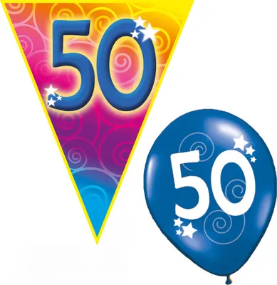 Produktbild von Set Geburtstag Luftballons und Girlande 50 Jahre Größe: ohne Attribut