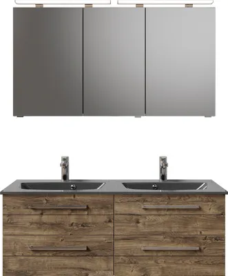 Produktbild von PELIPAL Serie 6025 SET-045-125 Block bestehend aus: Waschtisch, Waschtischunterschrank, Spiegelschrank  / 132cm