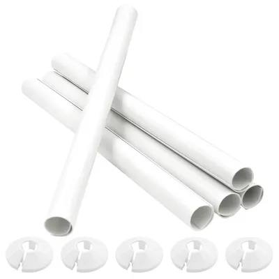 Imagen del producto de Cubiertas de PVC para radiadores, juego de 5 unidades, 200 mm x 15 mm, para tuberías de calefacción