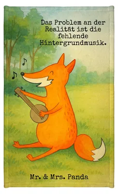 Produktbild von Mr. & Mrs. Panda Handtuch Fuchs Gitarre Design - Weiß - Geschenk, Klein, Gästetuch, Gäste-WC, Trällern, Frotteetuch, Lagerfeuer, frottierhandtuch, Singen, Musik
