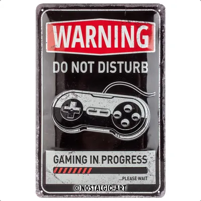 Produktbild von Nostalgic-Art Retro Blechschild, 20 x 30 cm, Gaming in progress – Geschenk-Idee für Gamer, aus Metall, Vintage Design, Blechschilder Sprüche