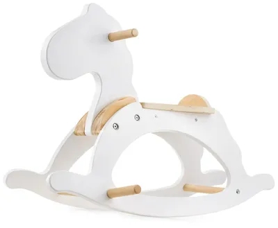 Produktbild von Schaukelpferd Holz, Weiß, Klassisch, Schaukeltier, Chic, Schaukel Pferd, Kinder, Schaukelspielzeug, Kleinkind Spielzeug, Schaukelstuhl