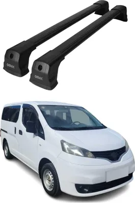 Image de Barres de toit transversales pour Nissan NV200 2010-2025 Aluminium Noir