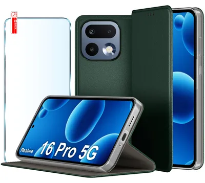 Zdjęcie produktu dla Etui Skórzane Zamykane Magnetyczne Case Do Realme 16 Pro 5G + Szkło 9H