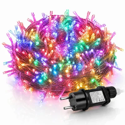 Produktbild von 100M 800LEDs 8 Modi Lichterkette Strom, Timer, Merkfunktion, LED Weihnachten Lichterkette Party Deko Licht Weihnachtsbaum Garten Beleuchtung, Bunt