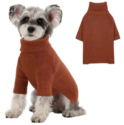 Immagine prodotto di Maglione per cani, maniche lunghe, caldo, colore marrone, taglia L