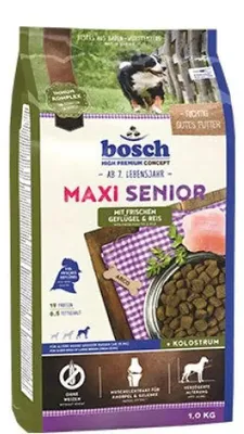 Immagine prodotto di Cibo per cani Bosch Maxi Senior con pollame, confezione da 1 (1 x 12,5 kg) Carne di pollame, Riso
