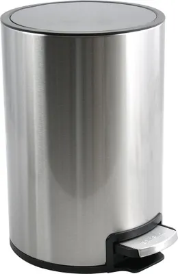 Produktbild von Spirella Kosmetikeimer 5 Liter Edelstahl mit Absenkautomatik und Inneneimer "Riku" Badezimmer Mülleimer Softclose Abfalleimer silber