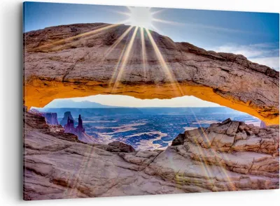 Produktbild von Bild auf Leinwand - Leinwandbild - Felsen Ansicht Landschaft - 120x80cm - Wand Bild - Wanddeko - Leinwanddruck - Bilder - Kunstdruck - Wanddekoration - Leinwand bilder - Wandkunst - AA120x80-0184
