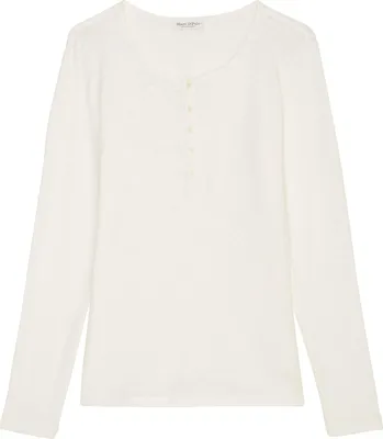 Produktbild von T-shirt, henley, long sleeve, butto 139 salty white Größe XL