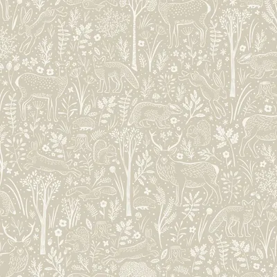 Produktbild von Grandeco - Waldtiere Strukturtapete, Vinyl AG3869 (10 m x 53 cm) (Beige)