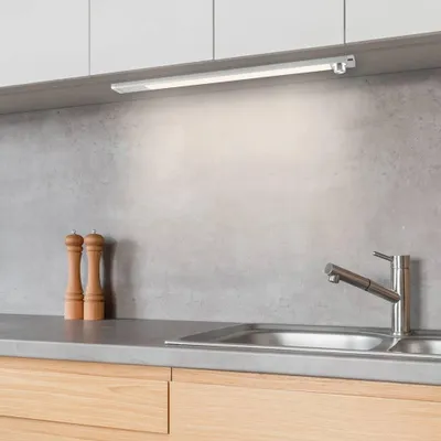 Produktbild von REV LED Unterbauleuchte Turnlight Pro Silber 60cm 8W 480lm CCT 3000K - 6500K Dimmbar schwenkbar