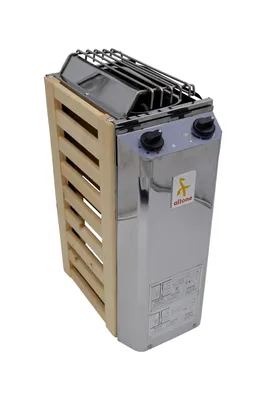 Obrázek produktu pro Saunová kamna 3,6 kW z nerezové oceli – s integrovaným ovládáním a dřevěným obložením