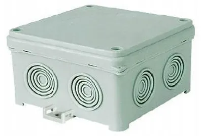 Zdjęcie produktu dla Puszka hermetyczna n/t pusta 88x88x58mm IP54 z dławnicą szara N80x80F 35210002