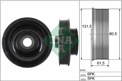 Produktbild von INA 544 0141 10 Riemenscheibe Kurbelwelle für FORD Fiesta Mk5 Schrägheck (JH1, JD1, JH3, JD3) 132mm 131,50mm