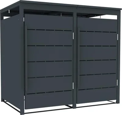 Produktbild von Mülltonnenbox Müllbox Mülltonnenverkleidung 2 Türen Anthrazit Soft-Close Box