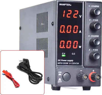 Obrázek produktu pro Laboratorní napájecí zdroj, 360 W, 0–120 V, 3 A, digitální displej, nastavitelné parametry