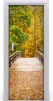Produktbild von Tulup Türaufkleber 75x205 cm Dekorative Aufkleber Selbstklebend Wasserdichte Tapete Abnehmbar Schlafzimmer Wohnzimmer Wohnkultur - Wald im Herbst