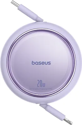 Produktbild von Baseus Free2Pull Aufrollbares USB-C/Lightning Kabel 20W, 1m – Lila