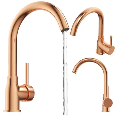 Produktbild von Granitan | BETA - Küchenarmatur - 360° schwenkbar - Gold - Messing - Keramikkopf