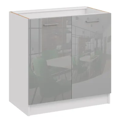 Produktbild von Roe Furniture | Küchenzeile - 260 cm - Grau (Hochglanz) - Einbauküche, Küchenblock, Singleküche, Singleküchenblock, Küchen - Tischplatte Weiß