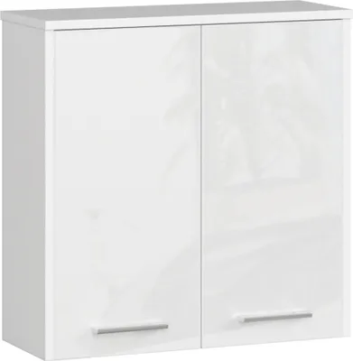 Image de Akord Armoire Murale 1 Porte Blanc/Blanc Brillant 60X23X60