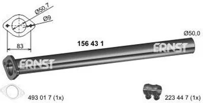 Produktbild von ERNST Abgasrohr Auspuffrohr für VW GOLF VI (5K1) 156431