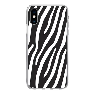 Produktbild von MuchoWow® Handyhülle Schutzhülle Hülle für iPhone X Tiere - Zebradruck - Schwarz Silikon Softcase Handy Hülle - Handyhülle