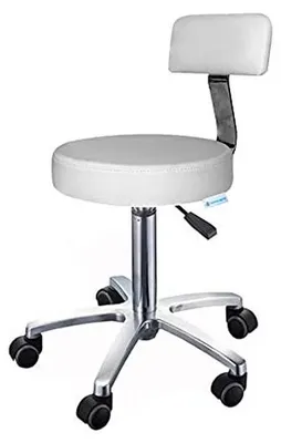 Produktbild von Höhenverstellbarer Drehhocker mit Chrombasis Weiß