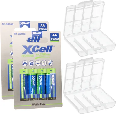 Produktbild von 8x AA Mignon Akku Ni-MH 1,2V 2700mAh + 2x Box