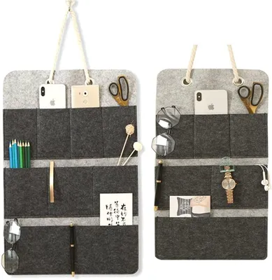 Produktbild von Set mit 2 Hängeorganizern, Wandorganizer, Filzaufbewahrungstasche für Bad, Tür, Camping, Büro, Tür, Badezimmer, Kleiderschrank, Küchenutensilien, Hängekorb