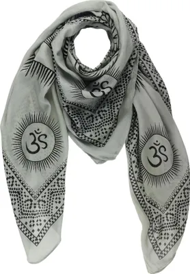 Produktbild von Baumwolltuch Buddha grau schwarz 100x100cm Halstuch quadratisches Tuch