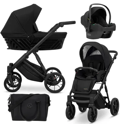 Produktbild von Kunert Ivento 3-in-1 Kombikinderwagen Schwarz mit Babyschale