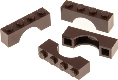 Produktbild von 4x Lego Bogenstein 1x4x1 dunkel braun Bögen rund Bogen Brücke 4623775 3659