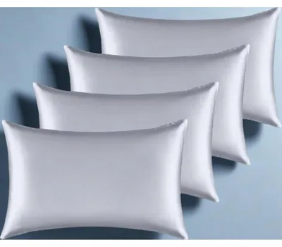Immagine prodotto di Set di 4 federe per cuscini in raso, argento, 50 x 75 cm