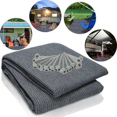 Immagine prodotto di Tappeto per tende da sole Jayseuw, tappeto per tende, protezione del prato, molte dimensioni, grigio, 300*600CM
