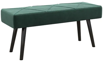 Zdjęcie produktu dla Ławka Tapicerowana w Wyglądzie Aksamitu, 100 x 36 x 45 cm, Zielony