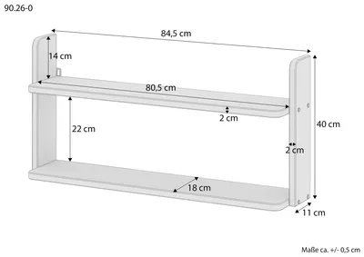 Immagine prodotto di Mensola bianca porta libri-oggetti da muro e per i nostri letti 60.10-09 a castello 90.26-0W