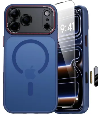 Produktbild von Handyhülle für iPhone 17 Pro Max MagSafe Matt Tiefblau Stoßfest Kratzfest Kameraschutz