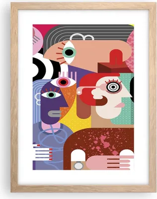Produktbild von Gerahmtes Poster - Rahmen in heller Eiche - Abstraktion modern - 30x40 cm - Wand Bild - Wanddeko - Wandbilder - Wandposter - Bilderrahmen - Bilder - Kunstdruck - Wandbild - P2NPA30x40-3624